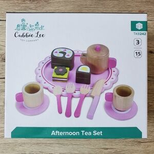 NIB Cubbie Lee Afternoon Tea Party Set Wooden Toy